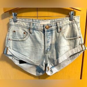 One Teaspoon Light Blue Jean Shorts